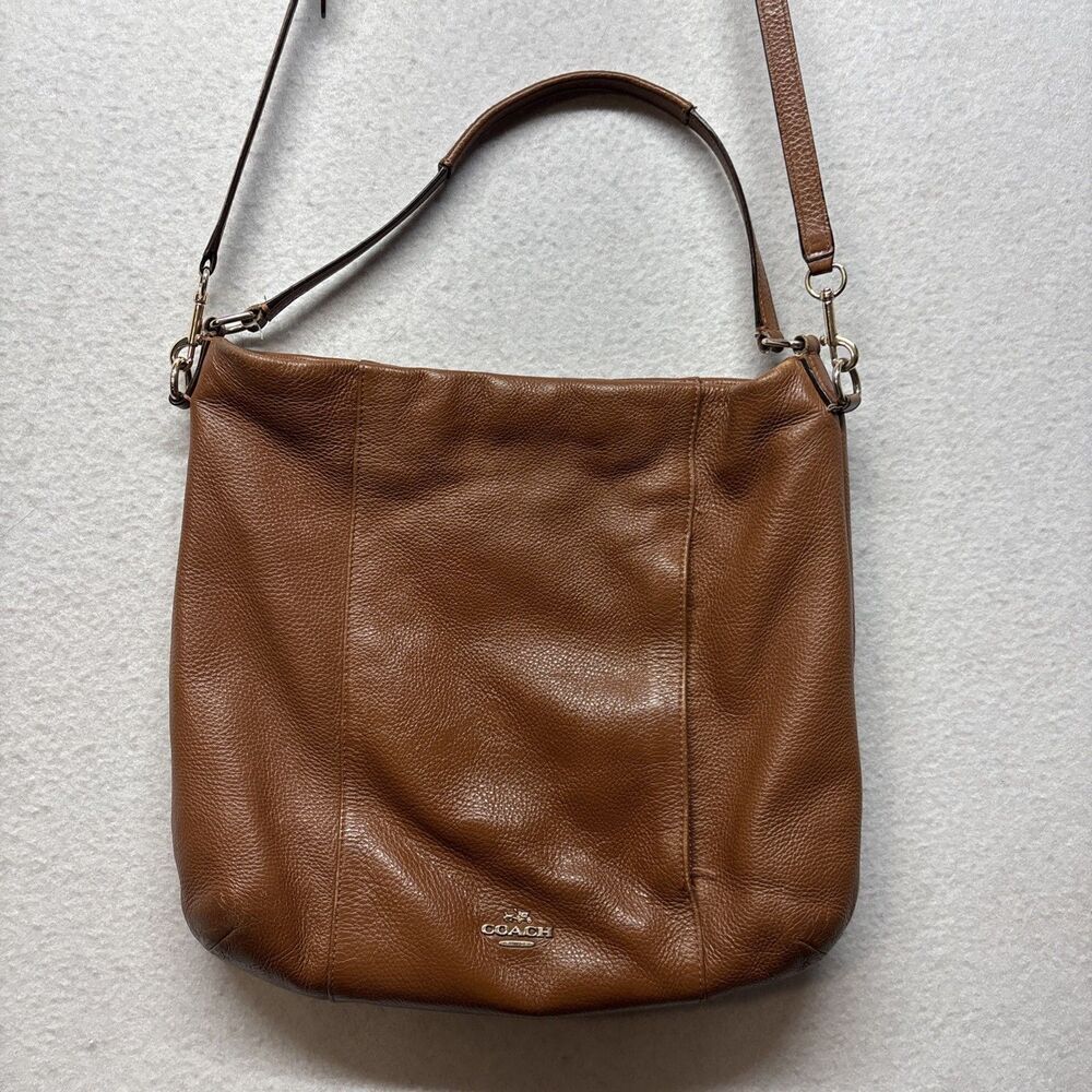 Coach Brown Pebbled Leather Madison Isabelle Hobo Bag Purse Shoulder Crossbody